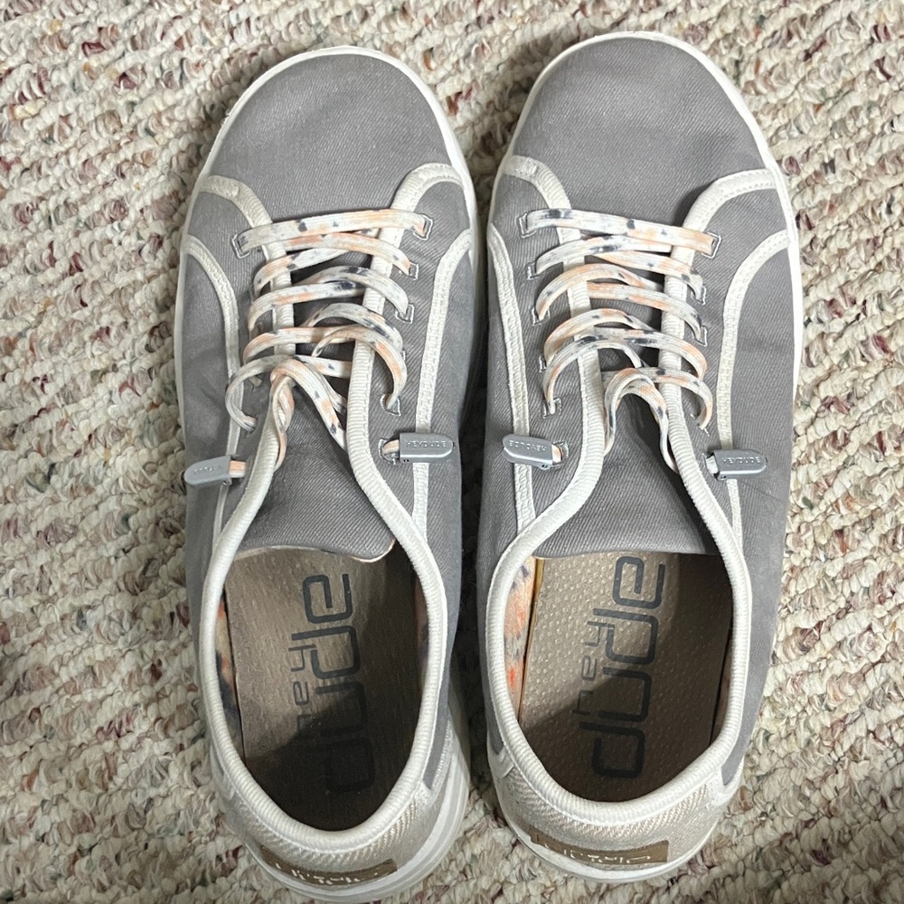 Hey Dude Light Gray Canvas Shoes
